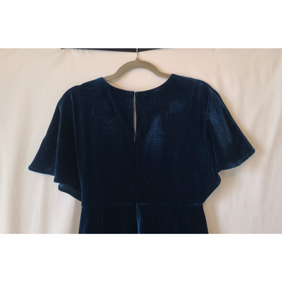 Anthropologie Greylin Womens Luna Dark Blue Velvet Jumpsuit Small - Picture 8 of 8